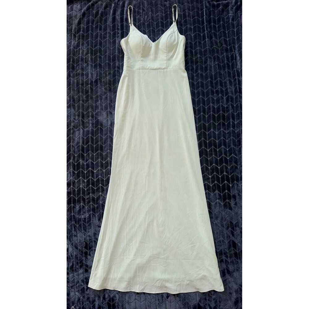 AZAZIE Stretch Agave Sheath‎ V-Neck Pleated Stretch Satin Dress Size 4